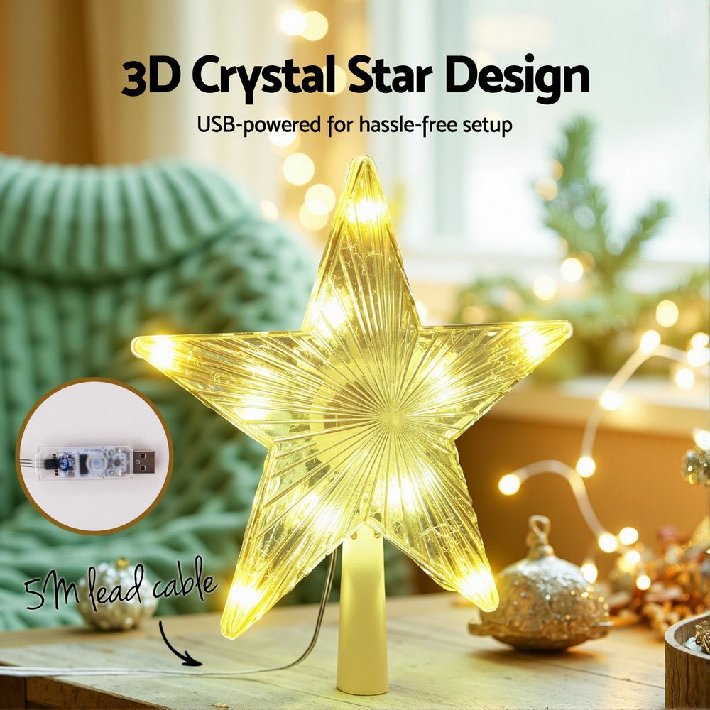 Christmas Tree Topper Star RGB LED Xmas Decor 80 Modes APP Control - Occasions > Christmas > Christmas Decorations - Rivercity House & Home Co. (ABN 18 642 972 209) - Affordable Modern Furniture Australia