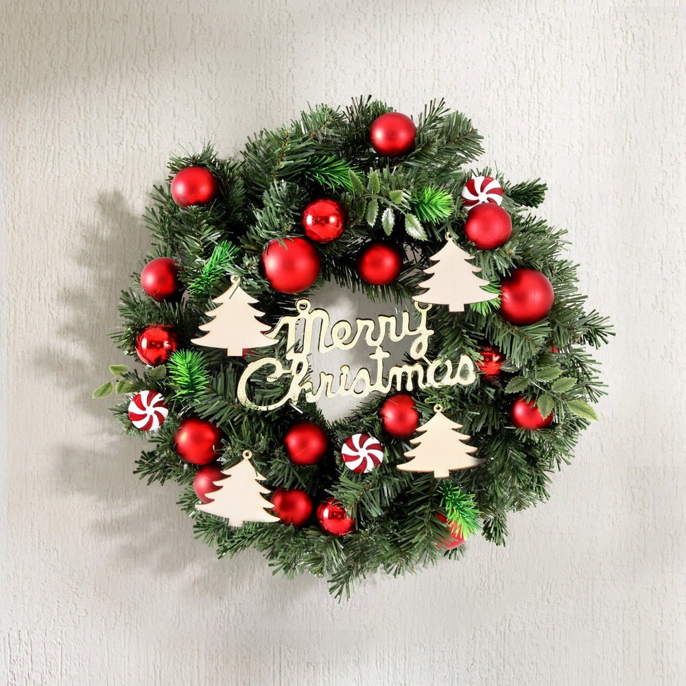 Christmas Wreath 40CM Xmas Garland Baubles Ornaments Party Decor - Occasions > Christmas > Christmas Wreaths & Garlands - Rivercity House & Home Co. (ABN 18 642 972 209) - Affordable Modern Furniture Australia