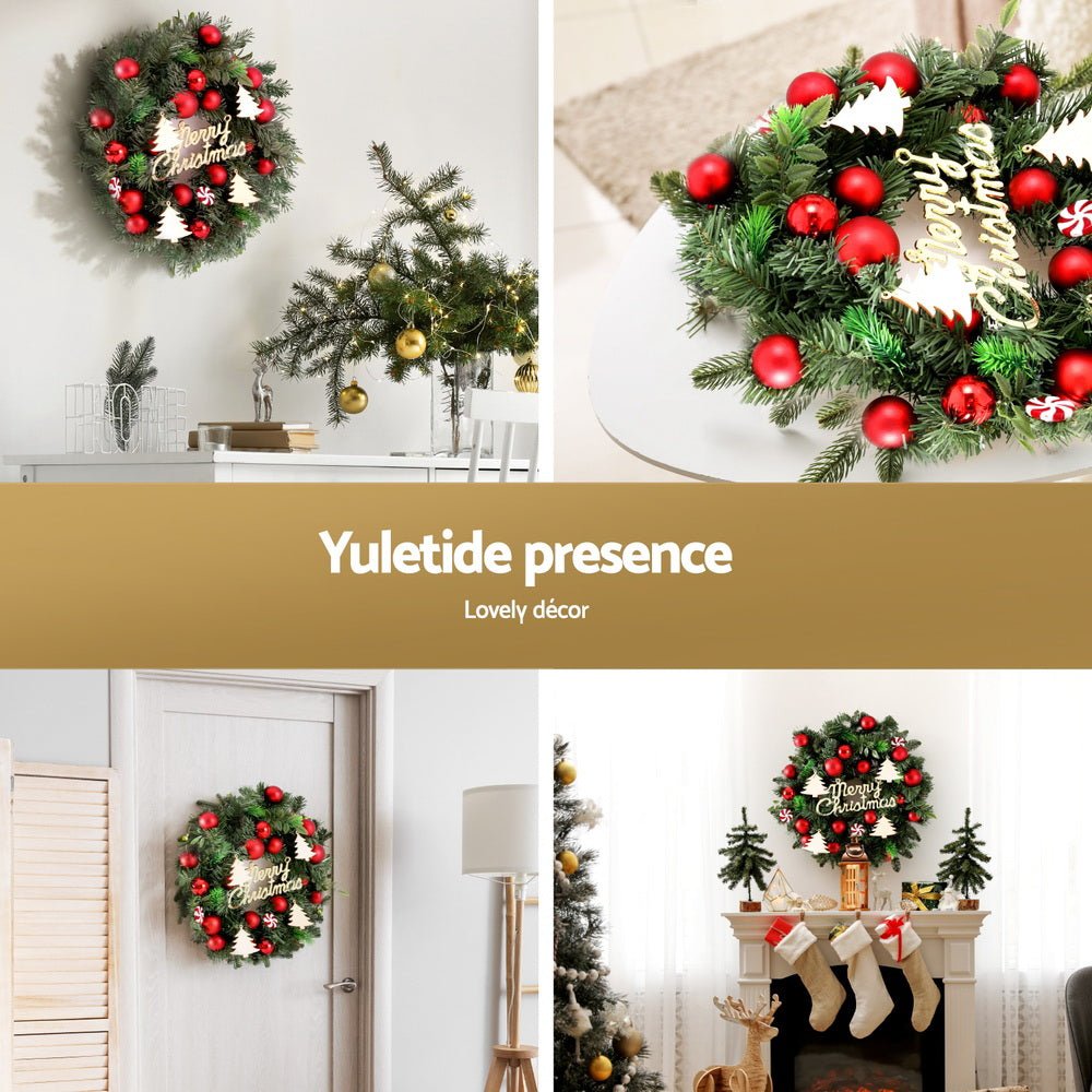 Christmas Wreath 40CM Xmas Garland Baubles Ornaments Party Decor - Occasions > Christmas > Christmas Wreaths & Garlands - Rivercity House & Home Co. (ABN 18 642 972 209) - Affordable Modern Furniture Australia