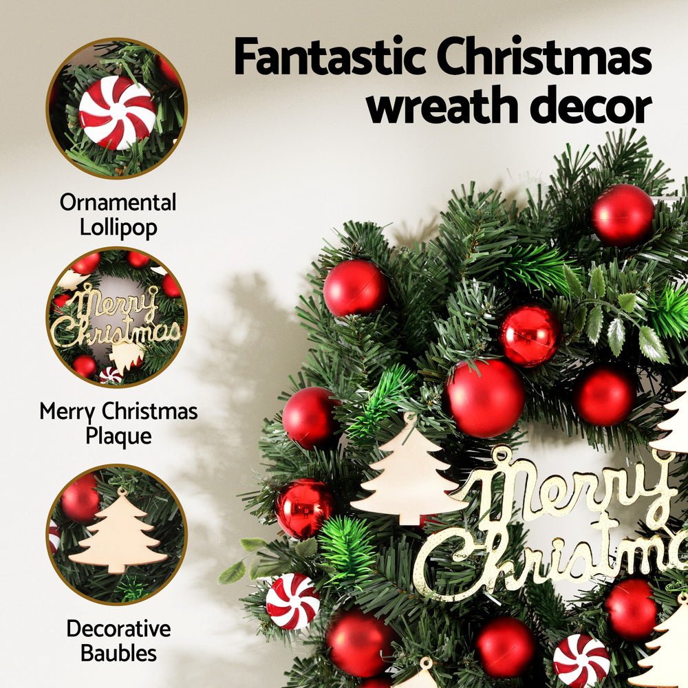 Christmas Wreath 40CM Xmas Garland Baubles Ornaments Party Decor - Occasions > Christmas > Christmas Wreaths & Garlands - Rivercity House & Home Co. (ABN 18 642 972 209) - Affordable Modern Furniture Australia