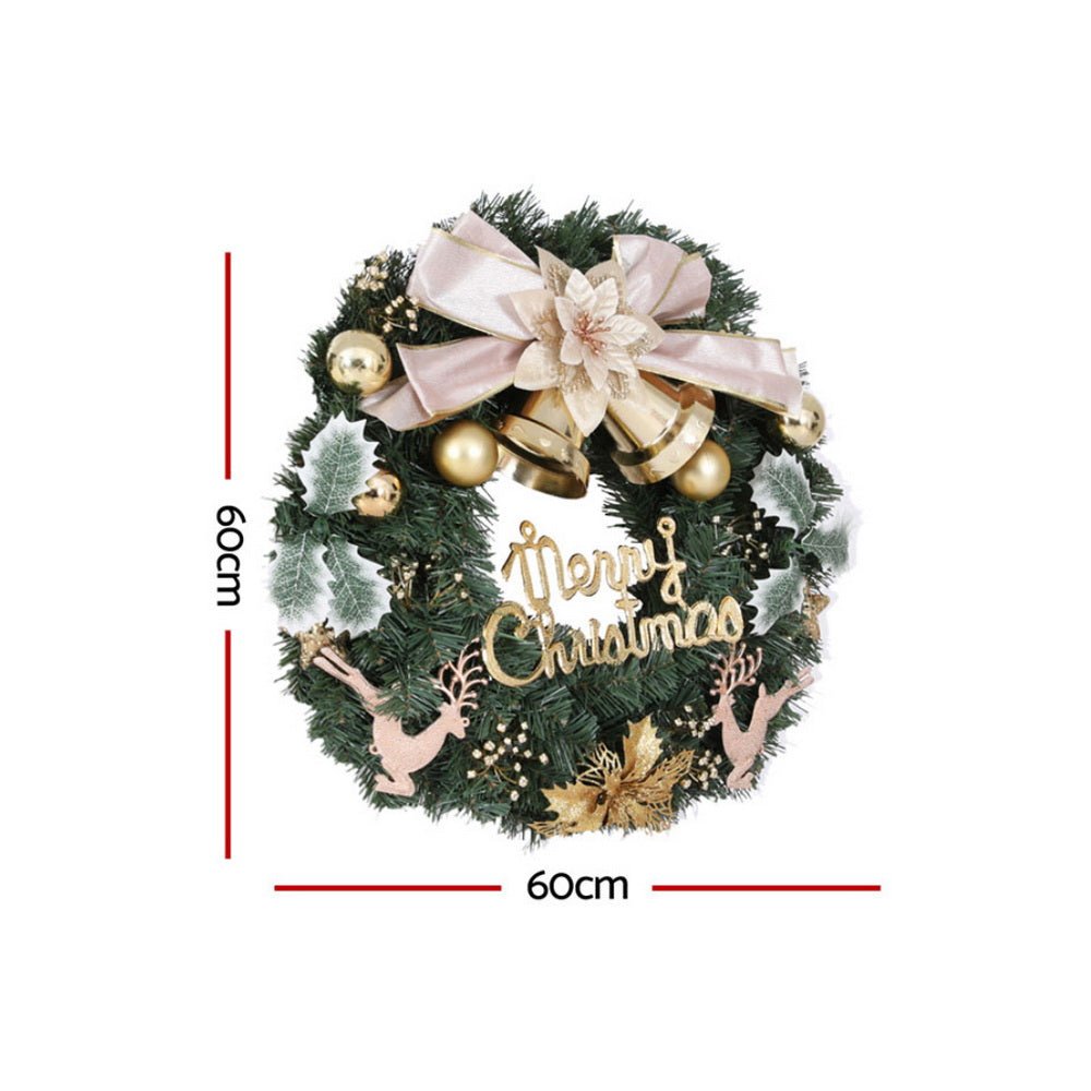 Christmas Wreath 60CM Garland Flowers Baubles Party Decorations - Occasions > Christmas > Christmas Wreaths & Garlands - Rivercity House & Home Co. (ABN 18 642 972 209) - Affordable Modern Furniture Australia