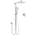 Chrome 10" Round Rain Handheld Shower Head with Sliding Rail and Wall Mounted Mixer - Chrome