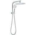12" Chrome 2in1 Round Rainfall & 3 Mode Handheld Shower Head Set with Gooseneck Arm - Chrome