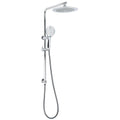 9" Chrome Plastic Rain Shower Head 3-Mode Handheld Slide Rail Diverter Set - Chrome