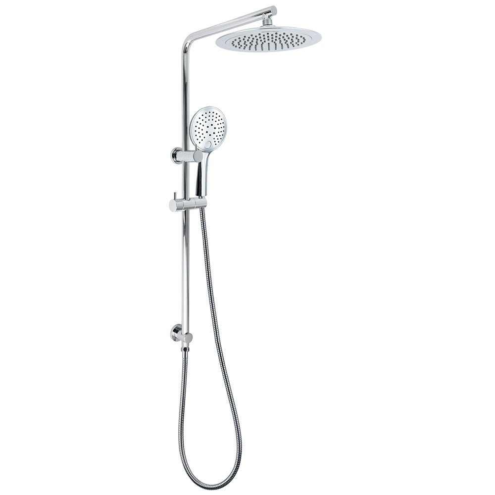 Chrome 9" Plastic Rain Shower Head 3 Modes Handheld Rose Slide Rail Diverter Switch Set - Furniture > Bathroom > Shower Heads & Screens - Rivercity House & Home Co. (ABN 18 642 972 209) - Affordable Modern Furniture Australia