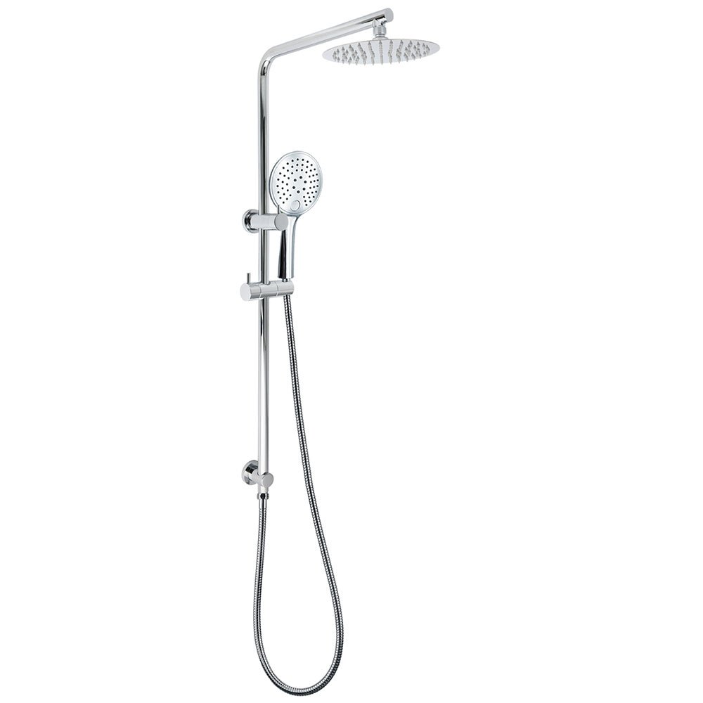 Chrome Double Square 8" Shower Head Set 3 Function Handheld Rail Diverter Arm - Furniture > Bathroom > Shower Heads & Screens - Rivercity House & Home Co. (ABN 18 642 972 209) - Affordable Modern Furniture Australia