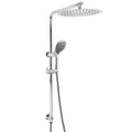 12" Chrome Dual Shower Set with Slim Rain Head, 5-Mode Handheld & Sliding Rail Diverter - Chrome