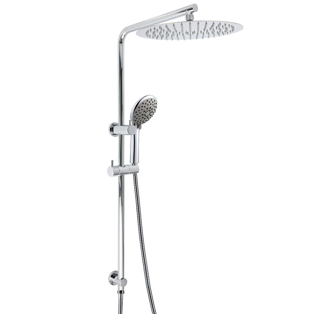 Chrome Dual Shower 12" Slim Rain Head 5 Modes Handheld Sliding Rail Inbuilt Diverter - Furniture > Bathroom > Shower Heads & Screens - Rivercity House & Home Co. (ABN 18 642 972 209) - Affordable Modern Furniture Australia
