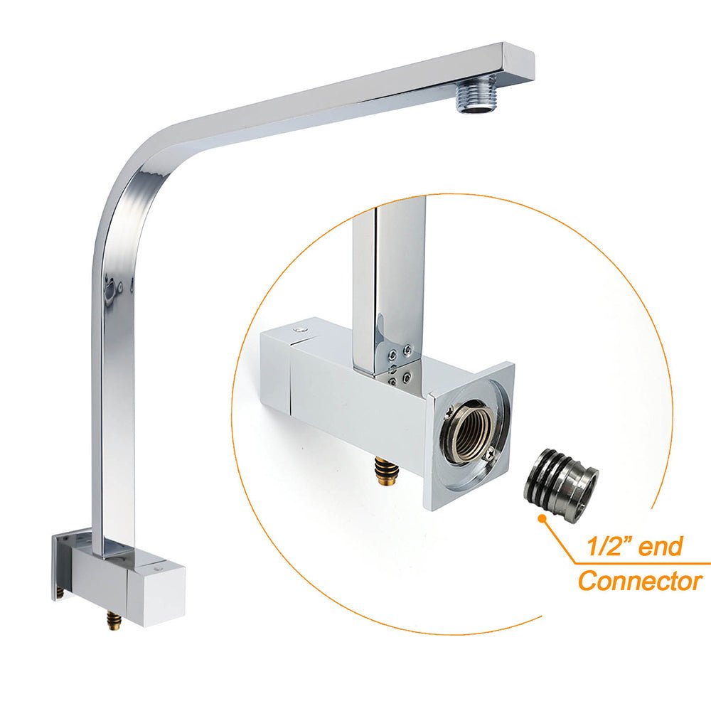 Chrome Dual Square Shower Set 12" Rain Shower Head 3 Function Handheld Rail Arm - Furniture > Bathroom > Shower Heads & Screens - Rivercity House & Home Co. (ABN 18 642 972 209) - Affordable Modern Furniture Australia