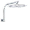 12" Round Rainfall Shower Head with 360° Swivel Gooseneck Wall Arm - Chrome