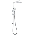8" Chrome Round Rainfall & 3-Mode Handheld Shower Head Twin Set with Slide Rail - Chrome