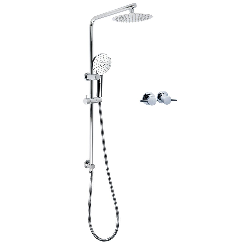 Chrome Round 8" Rainfall Shower Head 3 Modes Handheld Rose Silde Rail Twin Taps Set - Furniture > Bathroom > Shower Heads & Screens - Rivercity House & Home Co. (ABN 18 642 972 209) - Affordable Modern Furniture Australia