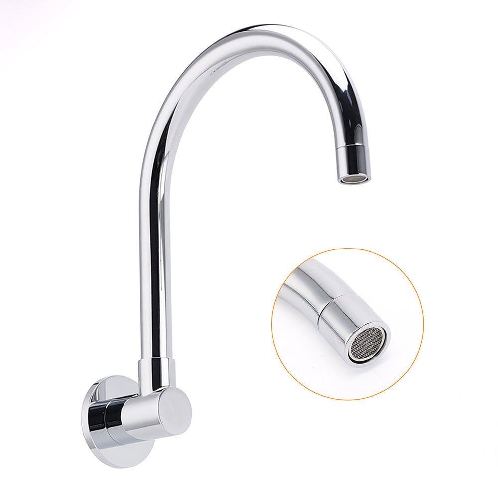Chrome Round Gooseneck Arm Faucet Water Outlet Wall Mounted Swivel Bathtub Spout - Furniture > Bathroom > Shower Heads & Screens - Rivercity House & Home Co. (ABN 18 642 972 209) - Affordable Modern Furniture Australia