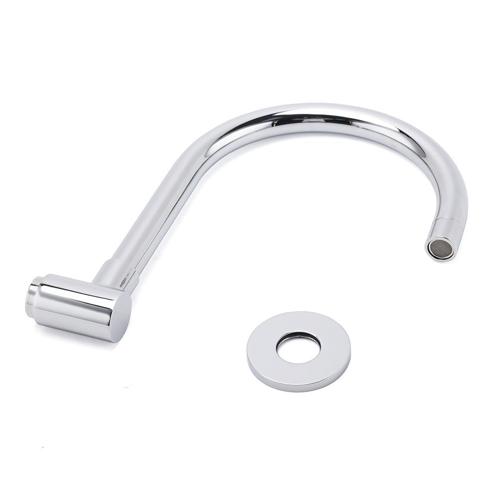 Chrome Round Gooseneck Arm Faucet Water Outlet Wall Mounted Swivel Bathtub Spout - Furniture > Bathroom > Shower Heads & Screens - Rivercity House & Home Co. (ABN 18 642 972 209) - Affordable Modern Furniture Australia