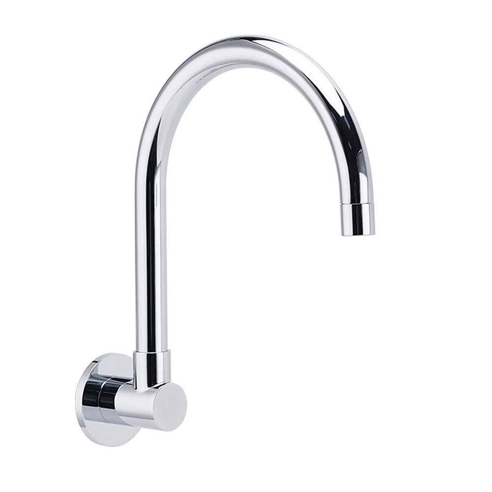 Chrome Round Gooseneck Arm Faucet Water Outlet Wall Mounted Swivel Bathtub Spout - Furniture > Bathroom > Shower Heads & Screens - Rivercity House & Home Co. (ABN 18 642 972 209) - Affordable Modern Furniture Australia