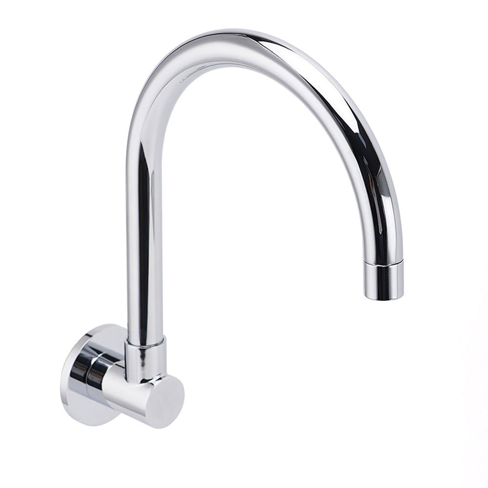 Chrome Round Gooseneck Arm Faucet Water Outlet Wall Mounted Swivel Bathtub Spout - Furniture > Bathroom > Shower Heads & Screens - Rivercity House & Home Co. (ABN 18 642 972 209) - Affordable Modern Furniture Australia