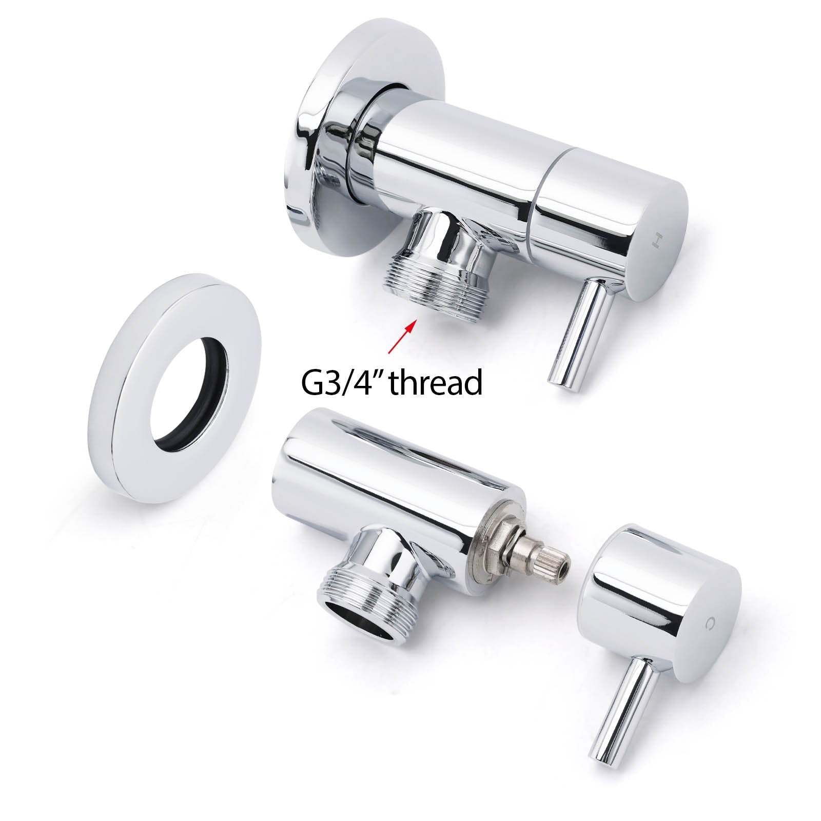 Chrome Round Wall Mounted 1/4 Turn Hot Cold Tap Pair Set For Washing Machine - Furniture > Bathroom > Shower Heads & Screens - Rivercity House & Home Co. (ABN 18 642 972 209) - Affordable Modern Furniture Australia