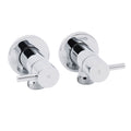 Chrome Round Wall Mounted 1/4 Turn Hot Cold Washing Machine Tap Pair Set - Chrome