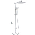 8" Chrome Square Rain Shower Head 3-Mode Handheld Sliding Rail 2-in-1 Set - Chrome