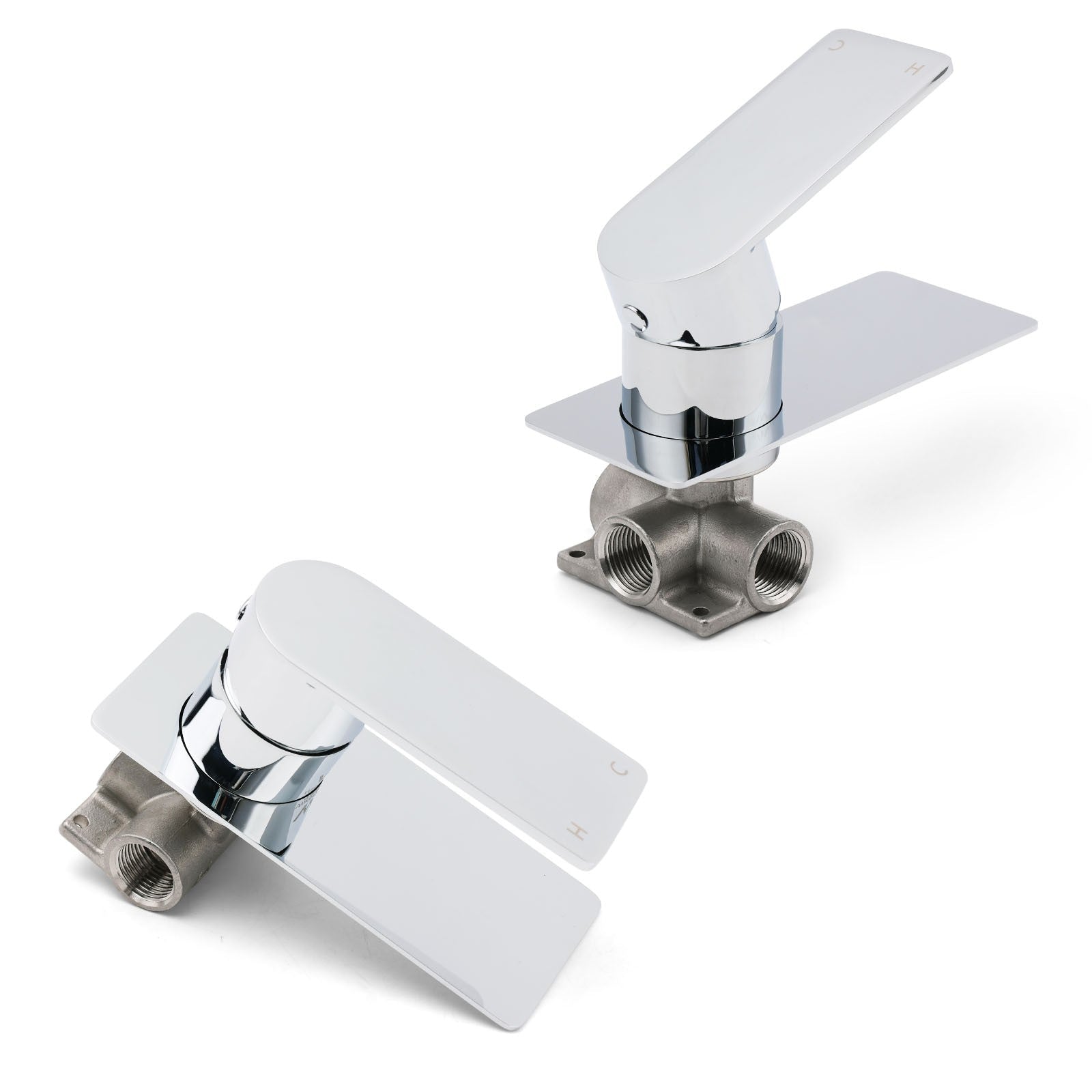 Chrome Square Lever Handle Shower Mixer Hot Cold Water Valve Watermark Standard - Furniture > Bathroom > Shower Heads & Screens - Rivercity House & Home Co. (ABN 18 642 972 209) - Affordable Modern Furniture Australia