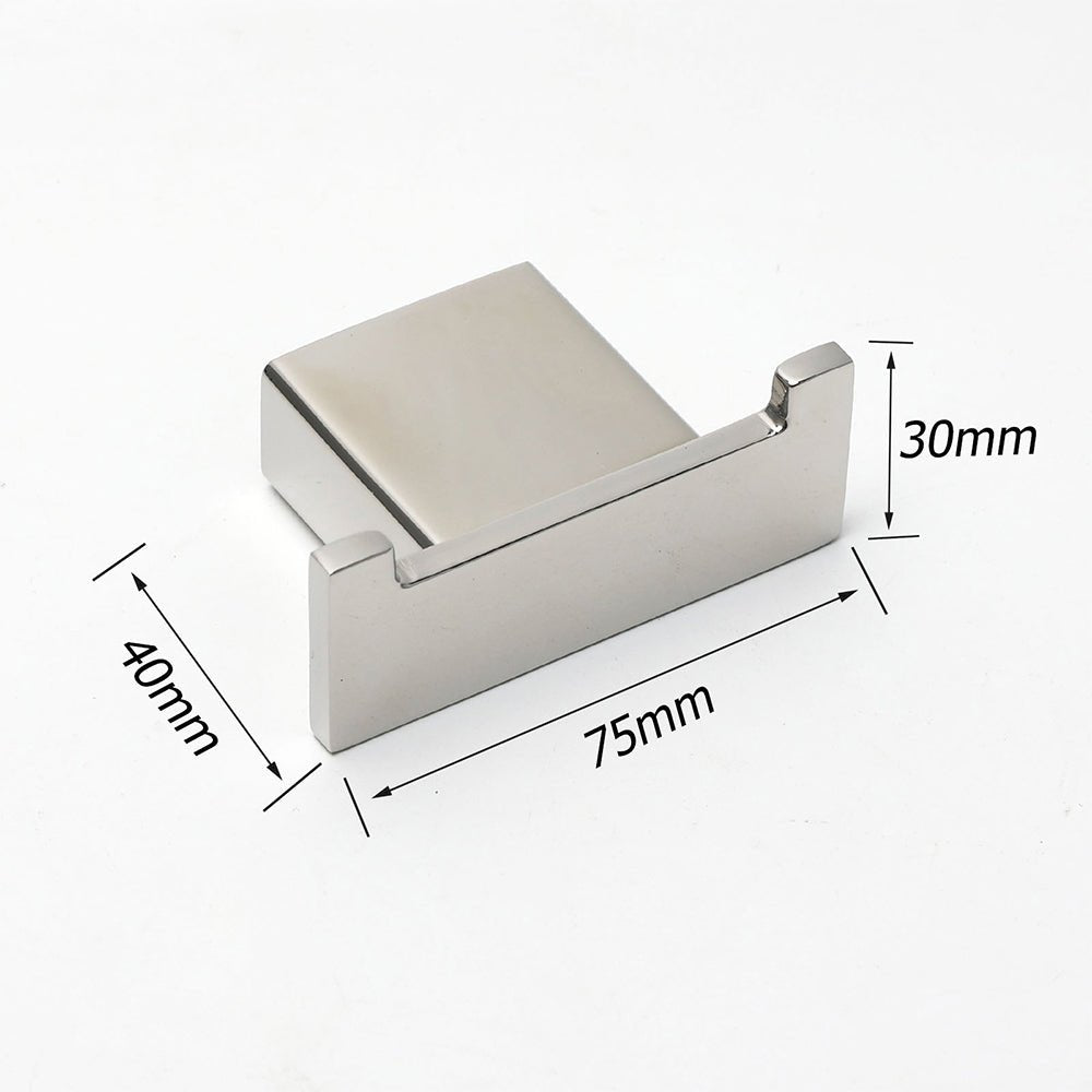Chrome Square Robe Hook Clothes Towel Holder Bathroom Wall Mounted Hanger Kit - Home & Garden > Bathroom Accessories > Shower Accessories - Rivercity House & Home Co. (ABN 18 642 972 209) - Affordable Modern Furniture Australia