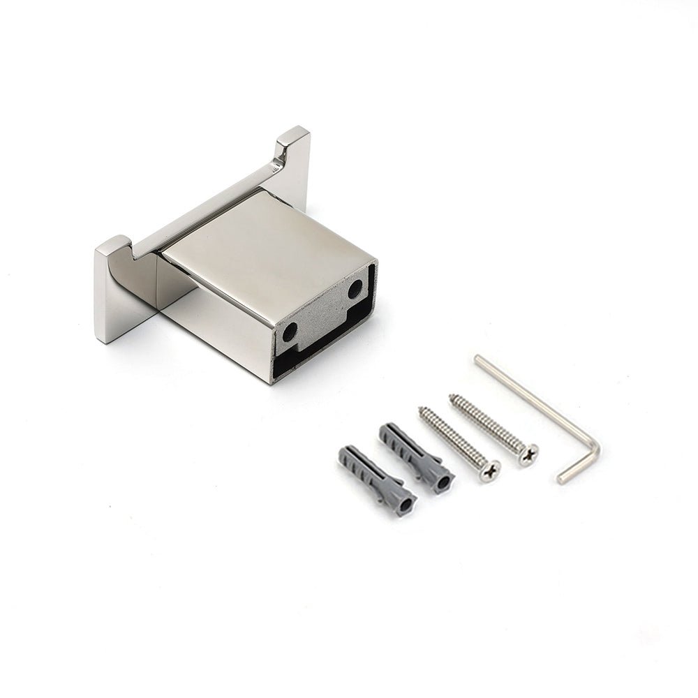Chrome Square Robe Hook Clothes Towel Holder Bathroom Wall Mounted Hanger Kit - Home & Garden > Bathroom Accessories > Shower Accessories - Rivercity House & Home Co. (ABN 18 642 972 209) - Affordable Modern Furniture Australia