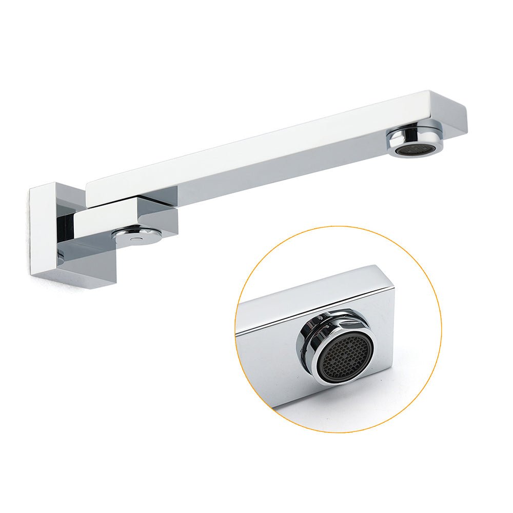 Chrome Square Stainless Steel Shower Bathtub Water Spout Faucet Outlet Tap 180° Swivel Set - Furniture > Bathroom > Shower Heads & Screens - Rivercity House & Home Co. (ABN 18 642 972 209) - Affordable Modern Furniture Australia