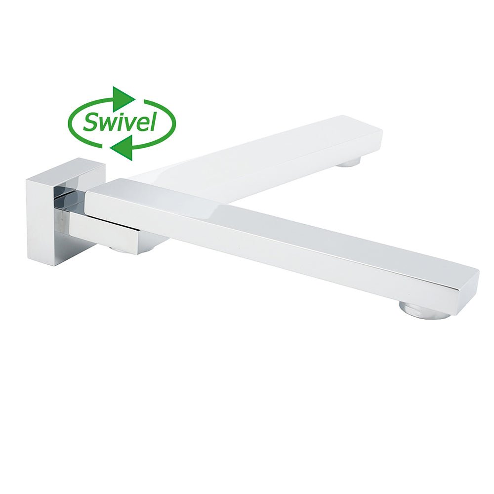 Chrome Square Stainless Steel Shower Bathtub Water Spout Faucet Outlet Tap 180° Swivel Set - Furniture > Bathroom > Shower Heads & Screens - Rivercity House & Home Co. (ABN 18 642 972 209) - Affordable Modern Furniture Australia