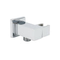Square Water Inlet Shower Rose Bracket Swivel Holder Wall Elbow Connector G1/2" Thread - Chrome