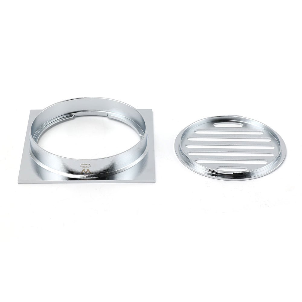 Chrome Stainless Steel 110mm Small Square Shower Grate Floor Drain 95mm Outlet - Furniture > Bathroom > Shower Heads & Screens - Rivercity House & Home Co. (ABN 18 642 972 209) - Affordable Modern Furniture Australia
