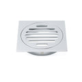110mm Square Shower Grate Floor Drain 95mm Outlet - Chrome Stainless Steel