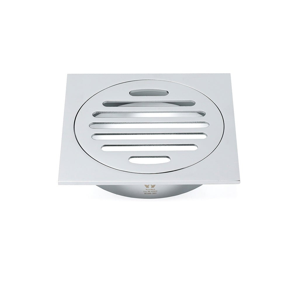 Chrome Stainless Steel 110mm Small Square Shower Grate Floor Drain 95mm Outlet - Furniture > Bathroom > Shower Heads & Screens - Rivercity House & Home Co. (ABN 18 642 972 209) - Affordable Modern Furniture Australia