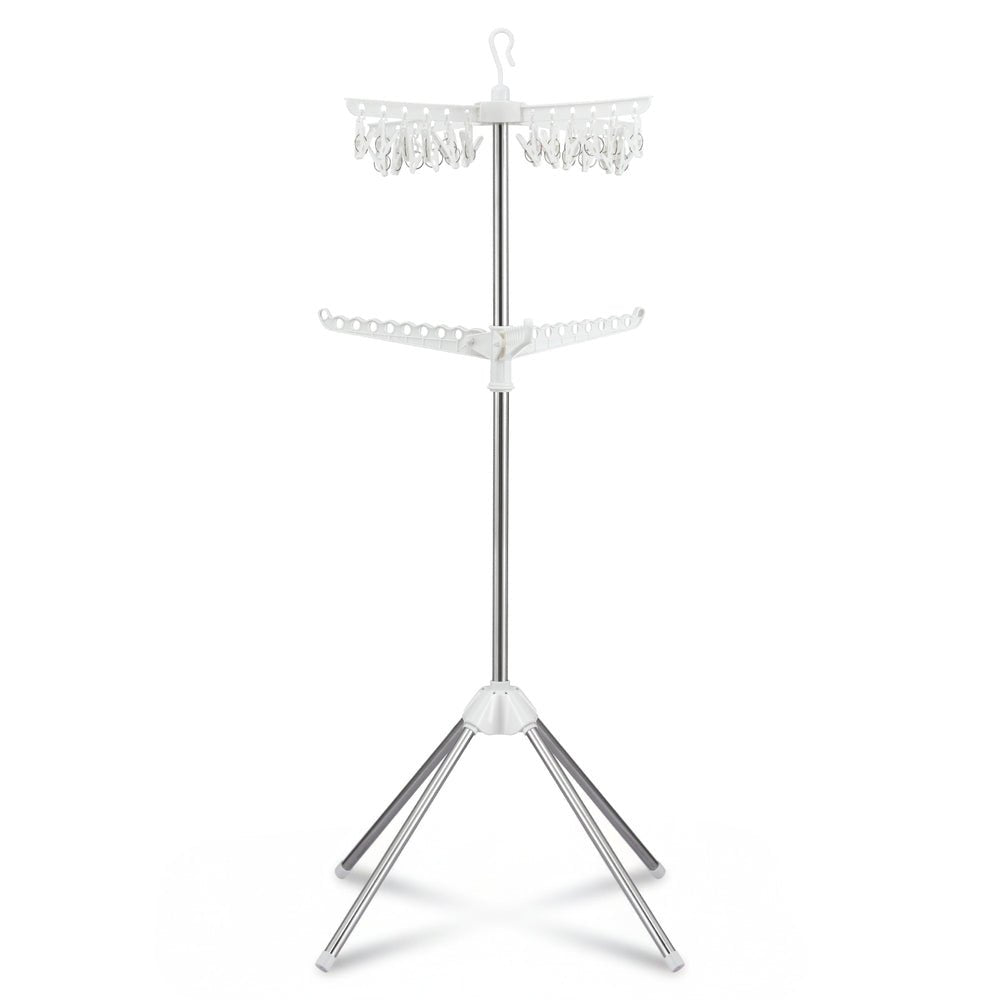 Clothes Rack Airer 2 Tier Rotatable Hanger Foldable - Furniture > Living Room > Coat Racks - Rivercity House & Home Co. (ABN 18 642 972 209) - Affordable Modern Furniture Australia