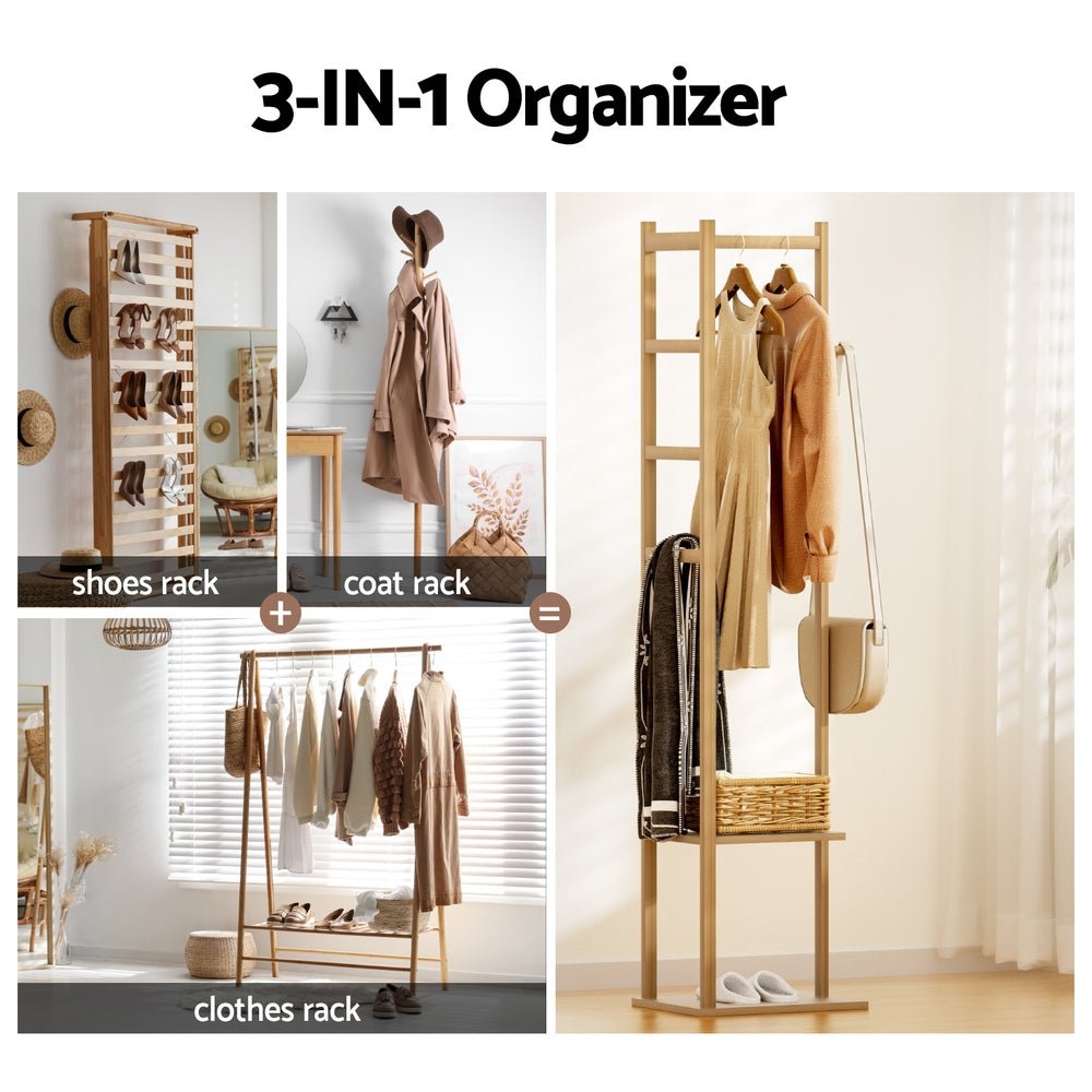 Clothes Rack Airer Coat Stand Bamboo - Furniture > Living Room > Coat Racks - Rivercity House & Home Co. (ABN 18 642 972 209) - Affordable Modern Furniture Australia