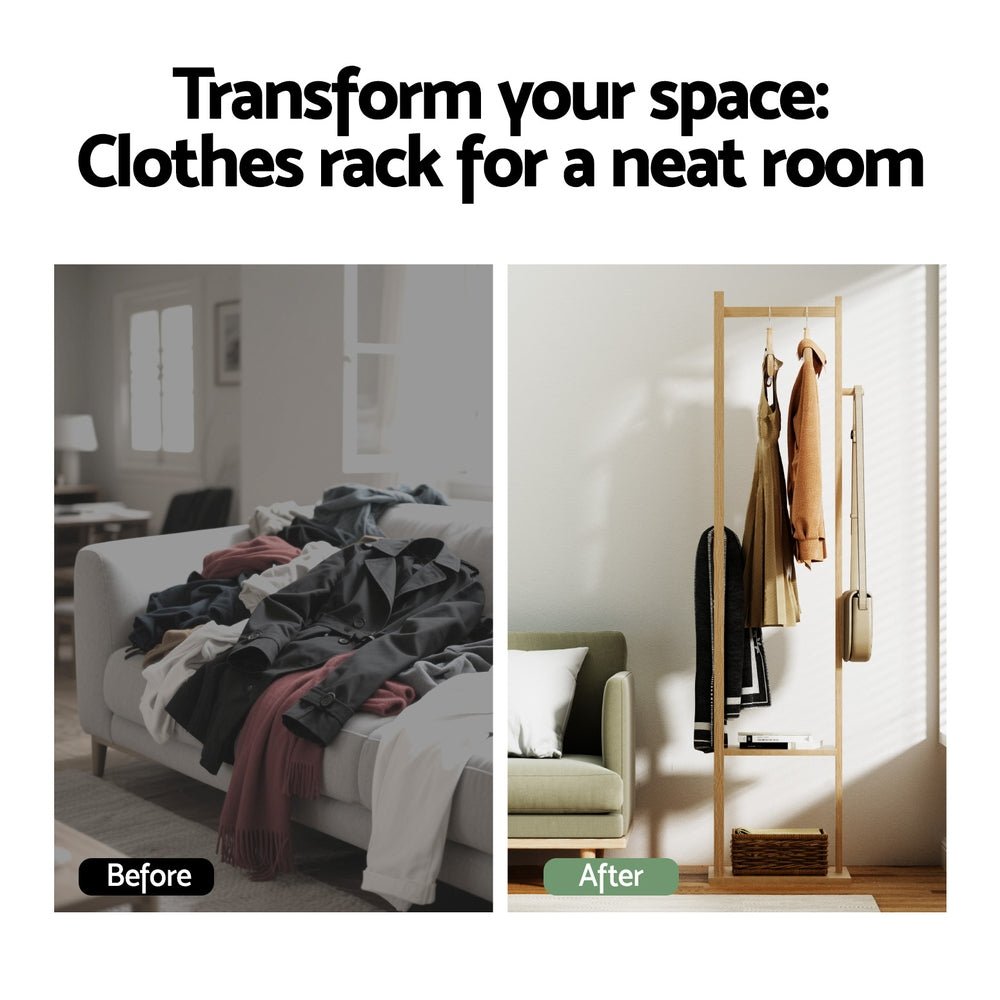 Clothes Rack Airer Coat Stand Bamboo - Furniture > Living Room > Coat Racks - Rivercity House & Home Co. (ABN 18 642 972 209) - Affordable Modern Furniture Australia