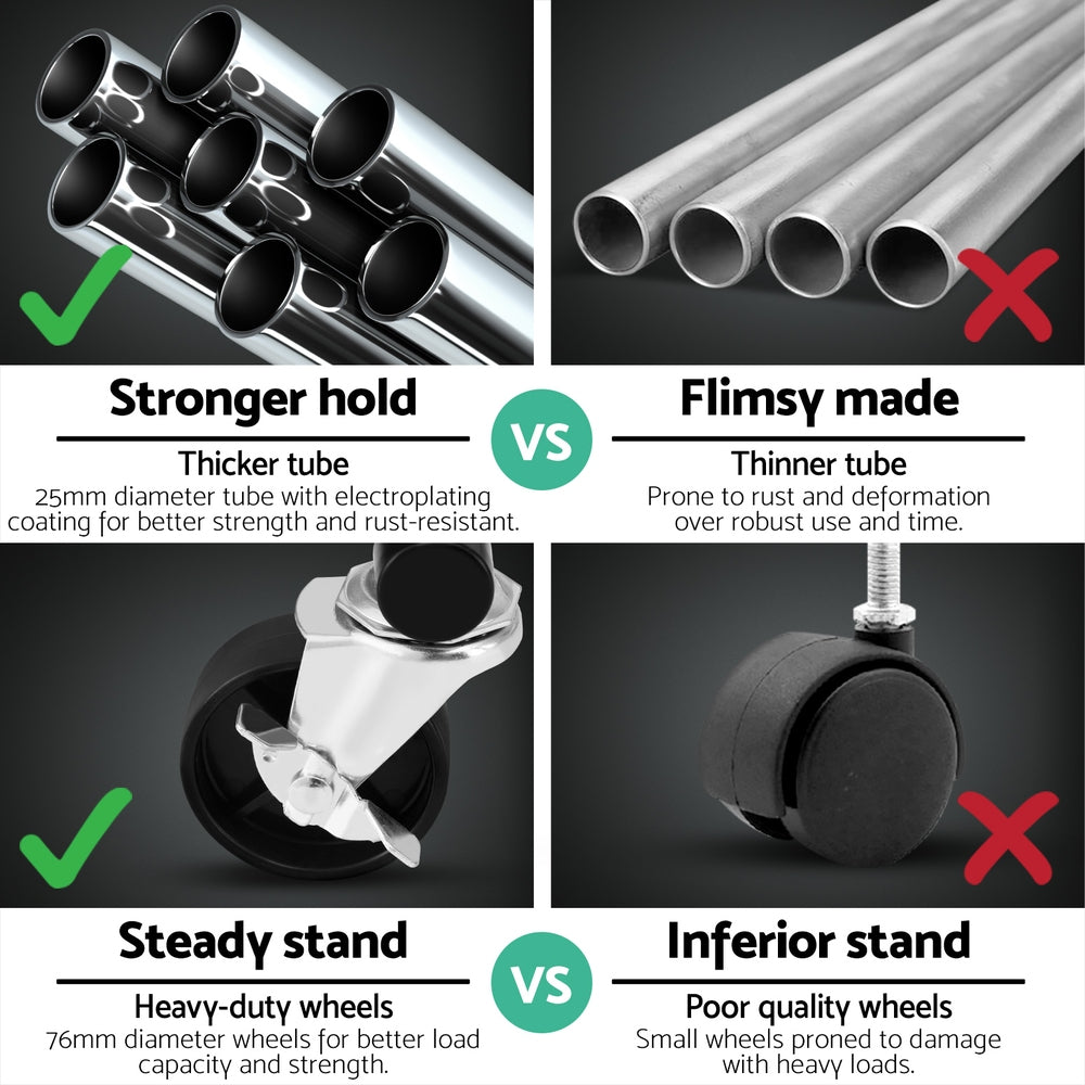 Clothes Rack Airer Rail Coat Stand Adjustable Hanger - Furniture > Living Room > Coat Racks - Rivercity House & Home Co. (ABN 18 642 972 209) - Affordable Modern Furniture Australia