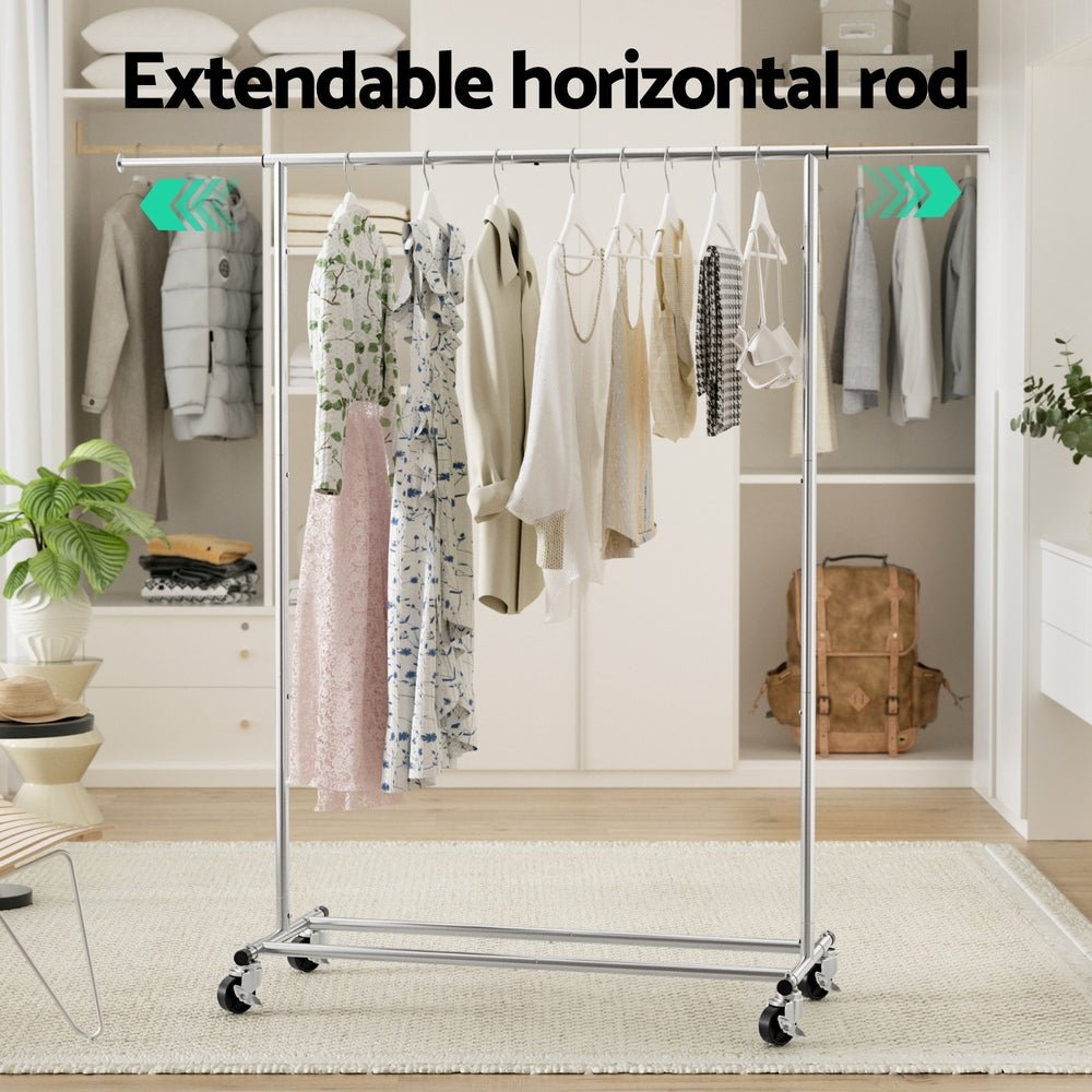 Clothes Rack Airer Rail Coat Stand Adjustable Hanger - Furniture > Living Room > Coat Racks - Rivercity House & Home Co. (ABN 18 642 972 209) - Affordable Modern Furniture Australia