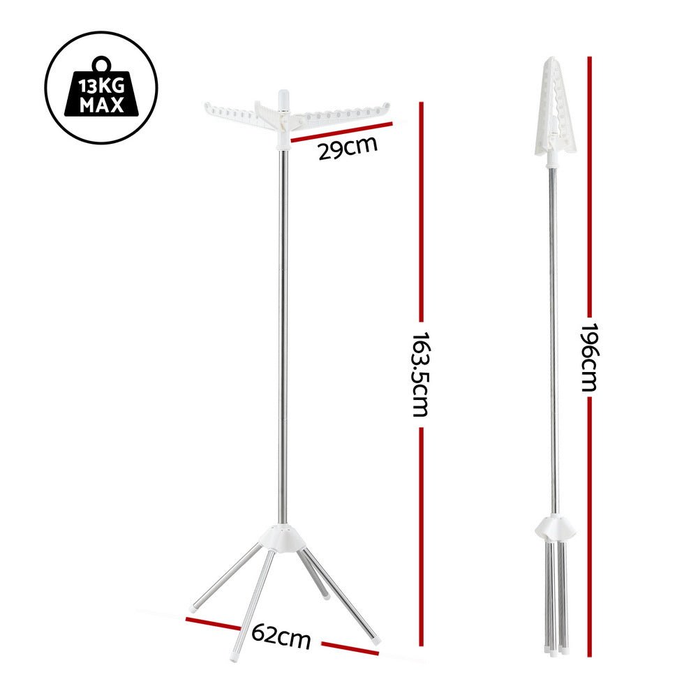 Clothes Rack Airer Rotatable Hanger Foldable 163cm - Furniture > Living Room > Coat Racks - Rivercity House & Home Co. (ABN 18 642 972 209) - Affordable Modern Furniture Australia