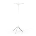 Foldable 163cm Rotatable Clothes Rack Airer with 27 Holes - White Silver
