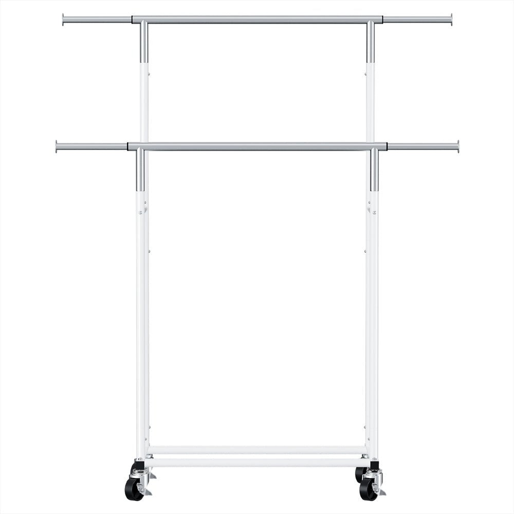 Clothes Rack Double Rod Airer Rail Coat Stand Adjustable Hanger - Furniture > Living Room > Coat Racks - Rivercity House & Home Co. (ABN 18 642 972 209) - Affordable Modern Furniture Australia
