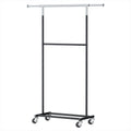 Clothes Rack Double Rod Airer Rail Coat Stand Adjustable Hanger