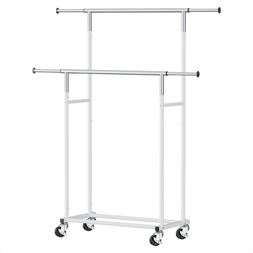Clothes Rack Double Rod Airer Rail Coat Stand Adjustable Hanger - Furniture > Living Room > Coat Racks - Rivercity House & Home Co. (ABN 18 642 972 209) - Affordable Modern Furniture Australia