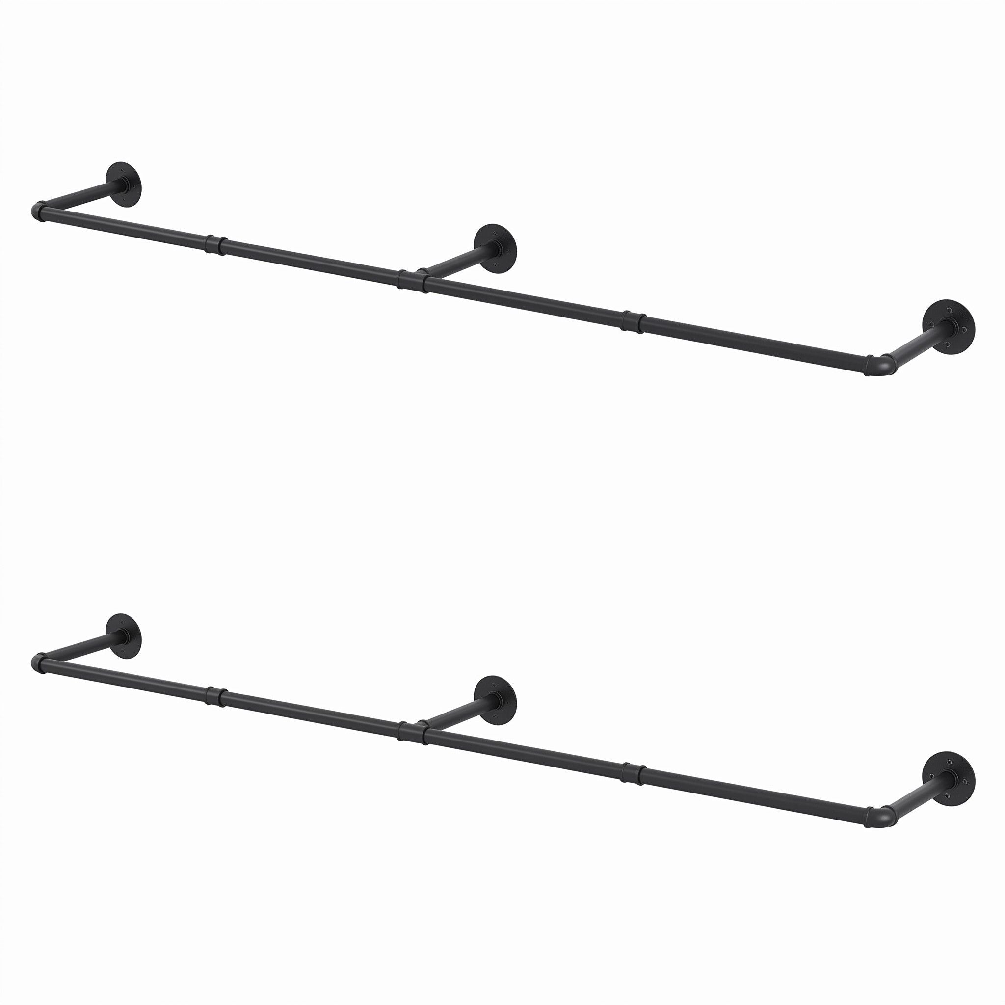 Clothes Rack Garment Rail Metal Industrial Pipe Wall Mounted 2 Pack - Furniture > Living Room > Coat Racks - Rivercity House & Home Co. (ABN 18 642 972 209) - Affordable Modern Furniture Australia