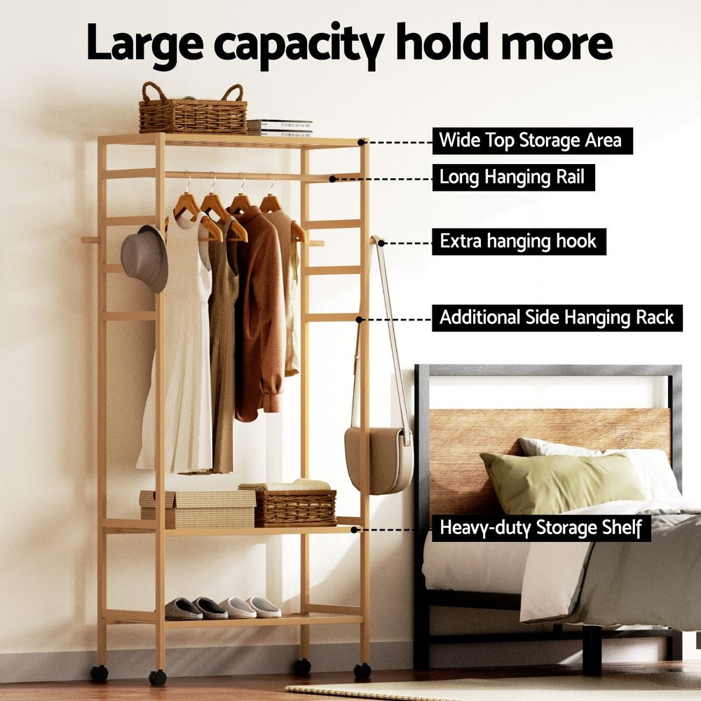 Clothes Rack Wardrobe Coat Stand 169cm - Furniture > Living Room > Coat Racks - Rivercity House & Home Co. (ABN 18 642 972 209) - Affordable Modern Furniture Australia