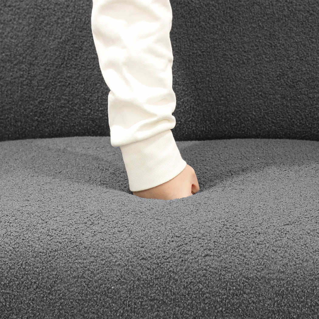 Cloud 3 - Seater Sofa with Sherpa Fleece Upholstery - Beige - Rivercity House & Home Co. (ABN 18 642 972 209) - Affordable Modern Furniture Australia