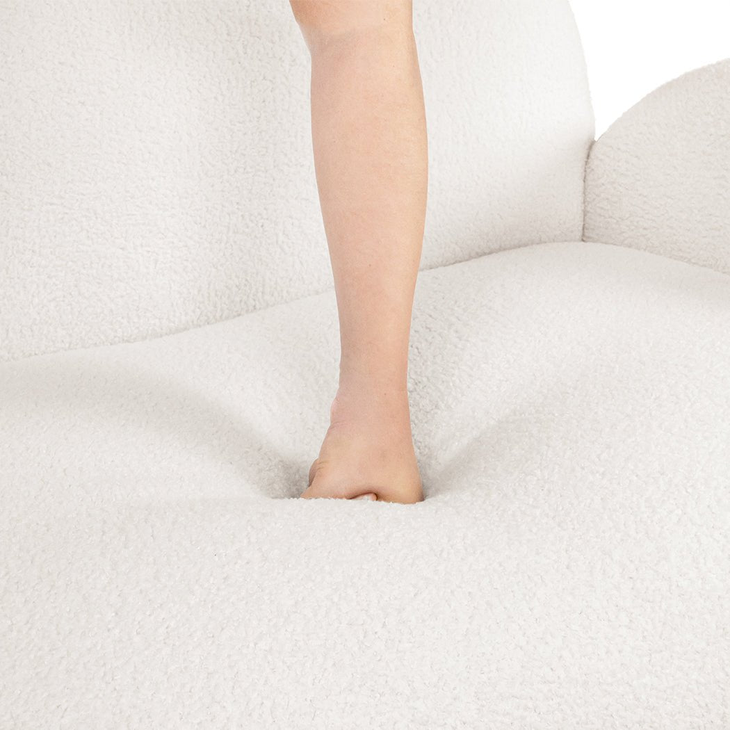 Cloud 3 - Seater Sofa with Sherpa Fleece Upholstery - White - Rivercity House & Home Co. (ABN 18 642 972 209) - Affordable Modern Furniture Australia