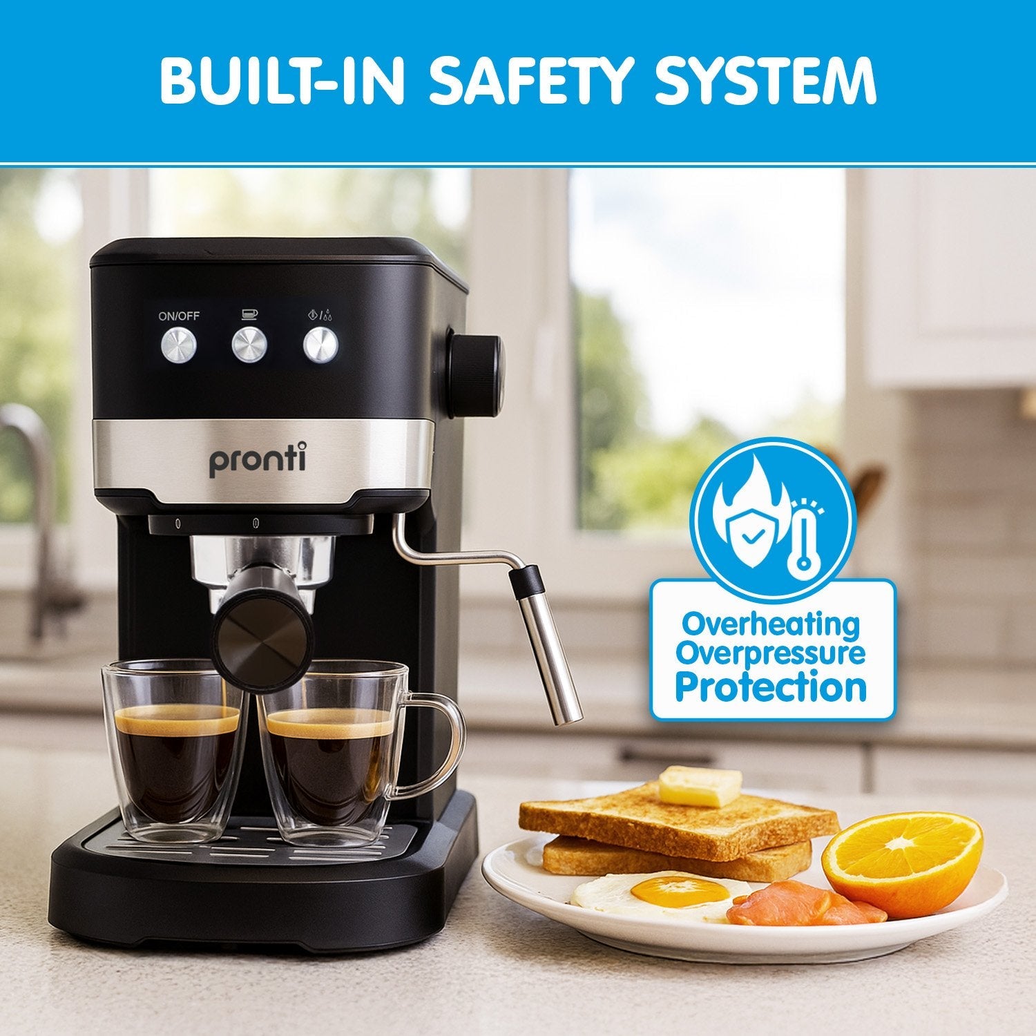 CM - 850D Coffee Machine 20 Bar Espresso Maker with Milk Frother and 1.25L Tank - Appliances > Kitchen Appliances > Coffee Machines & Accessories - Rivercity House & Home Co. (ABN 18 642 972 209) - Affordable Modern Furniture Australia