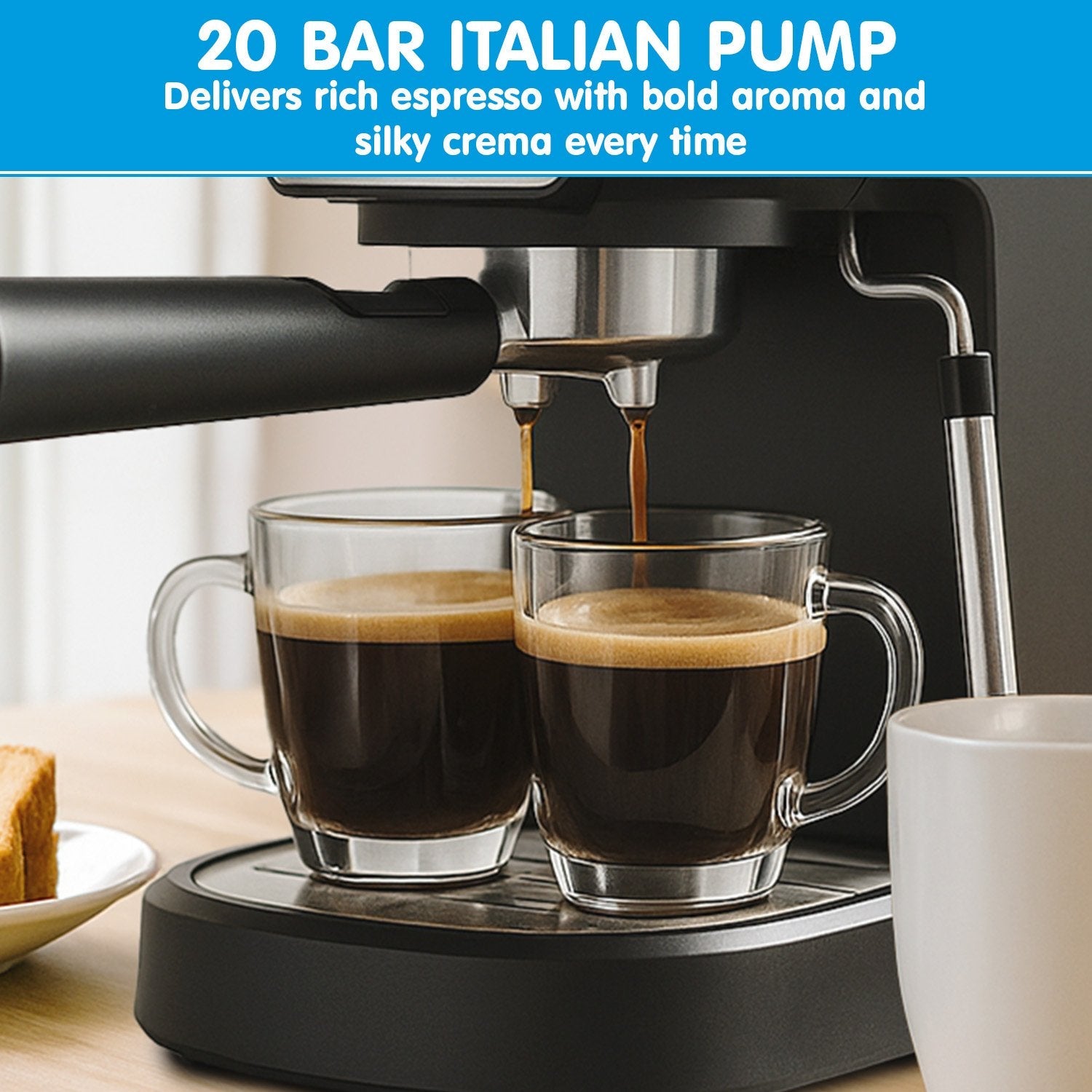 CM - 850D Coffee Machine 20 Bar Espresso Maker with Milk Frother and 1.25L Tank - Appliances > Kitchen Appliances > Coffee Machines & Accessories - Rivercity House & Home Co. (ABN 18 642 972 209) - Affordable Modern Furniture Australia