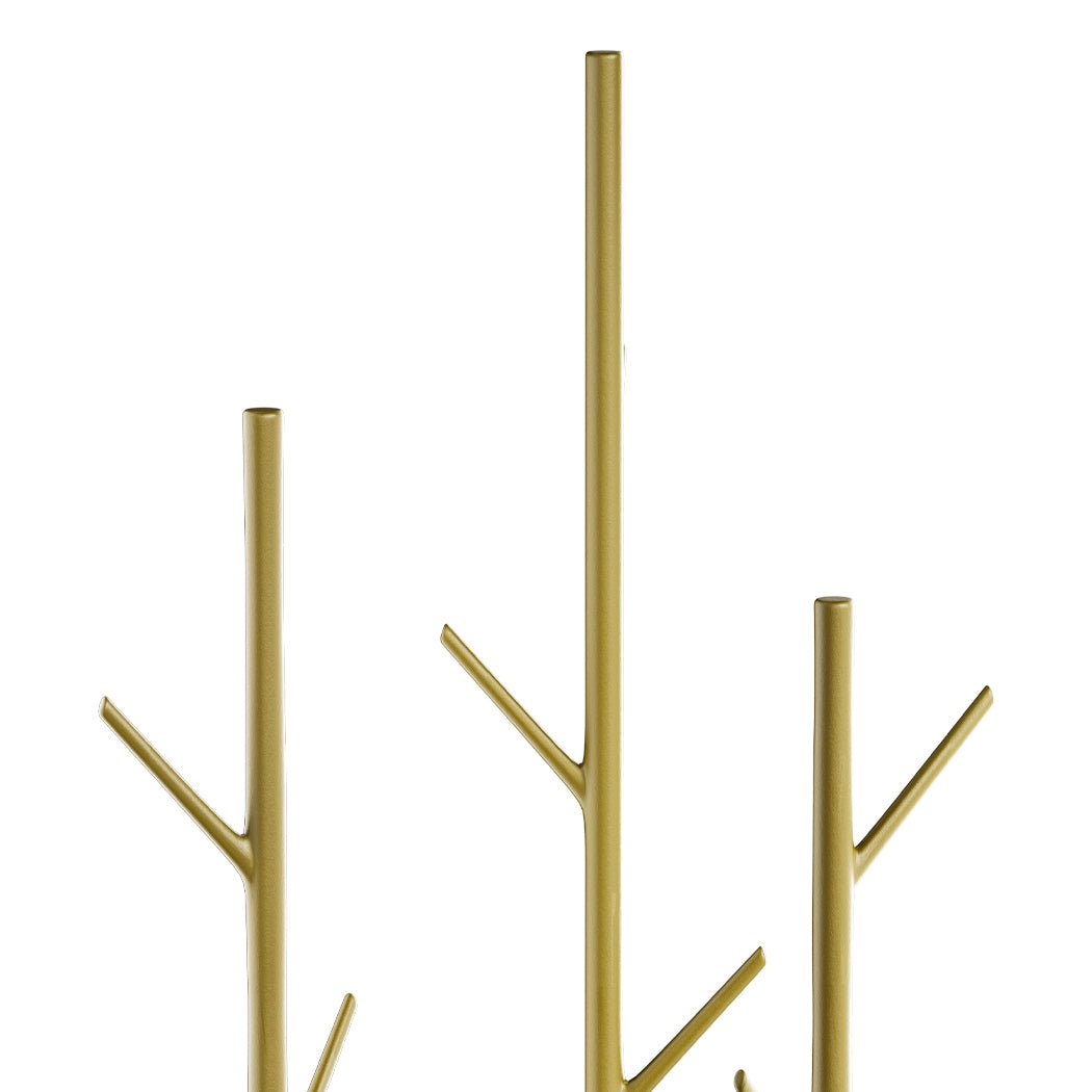 Coat Rack Clothes Stand 9 Hook Organizer with Shelves - Gold - Rivercity House & Home Co. (ABN 18 642 972 209) - Affordable Modern Furniture Australia