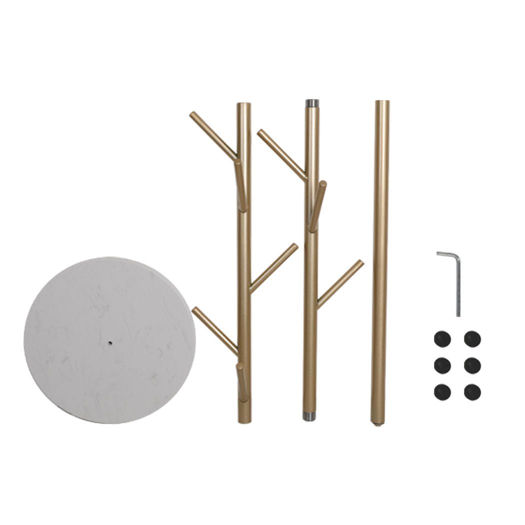 Coat Rack Hat and Clothes Stand with Marble Base - Gold - Rivercity House & Home Co. (ABN 18 642 972 209) - Affordable Modern Furniture Australia